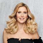 Woman wearing a 12in Hair Extension in Golden Wheat