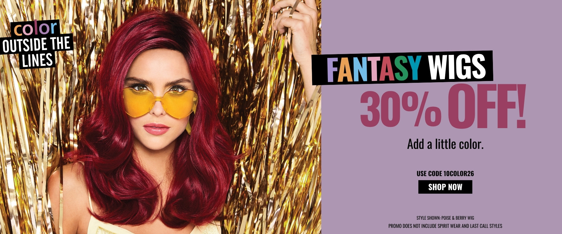 30% OFF Fantasy Color Wigs with code 10COLOR26