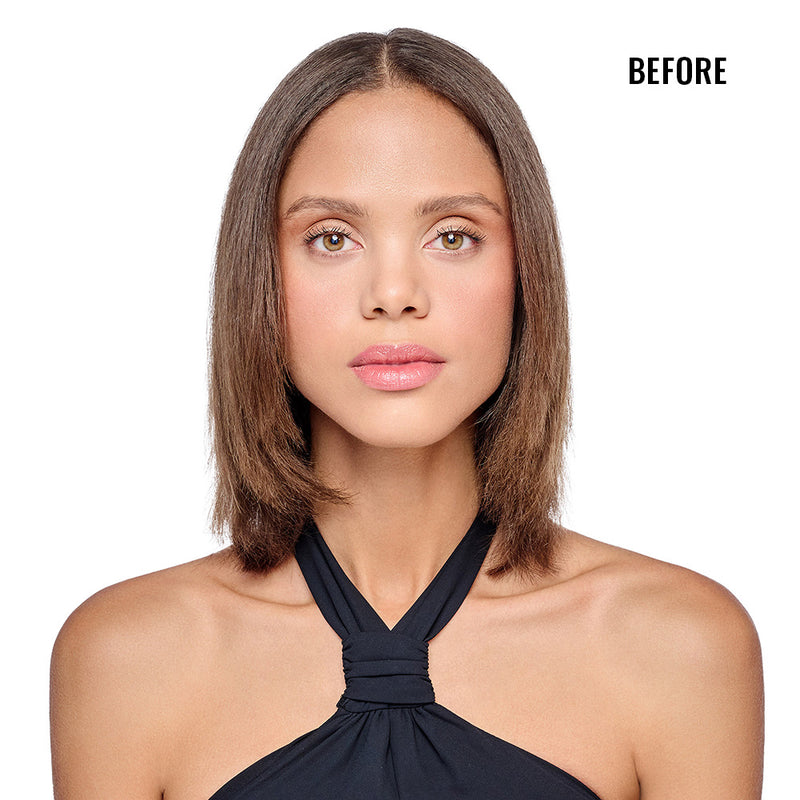 MODEL SHOWN BEFORE WEARING 10IN AU NATUREL TOPPER