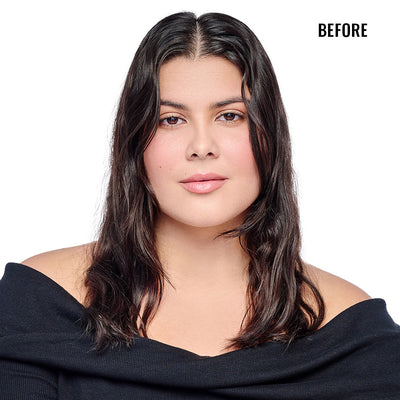 MODEL SHOWN BEFORE WEARING 14IN AU NATUREL TOPPER