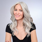 16in Au Naturel Waves Topper in color R56/60 Silver Mist