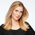 Woman wearing a 12in 2pc Hair Extension in Swedish Blonde