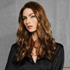 Woman wearing a 18in 3-pc Extension Kit in Chestnut Brown