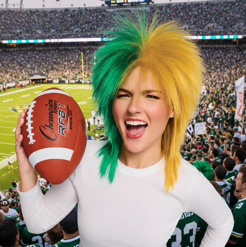SPIRIT WEAR SPIKY SPIRIT WIG - MAROON 505 & WHITE