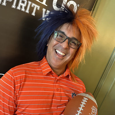 SPIRIT WEAR SPIKY SPIRIT WIG - PURPLE 268 & GOLD 123