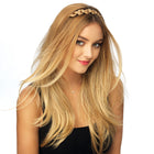 Woman wearing Thick Braid Headband in Ginger Blonde