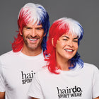 SPIRIT WEAR MVP MULLET WIG IN COLOR RED, WHITE & BLUE