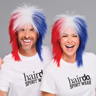 SPIRIT WEAR SPIKY SPIRIT WIG IN COLOR RED, WHITE & BLUE