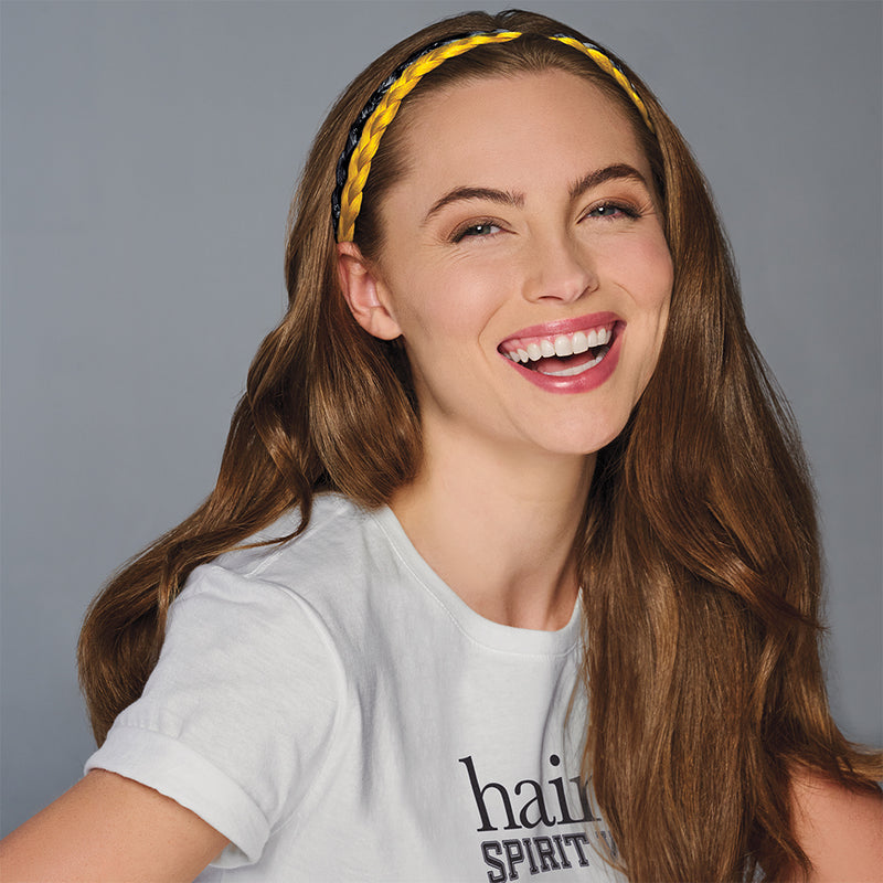 SPIRIT WEAR 2PC BRAID HEADBAND IN COLOR GOLD 123 & BLACK SHIMMER