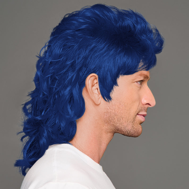 SPIRIT WEAR MVP MULLET WIG IN COLOR BLUE 282