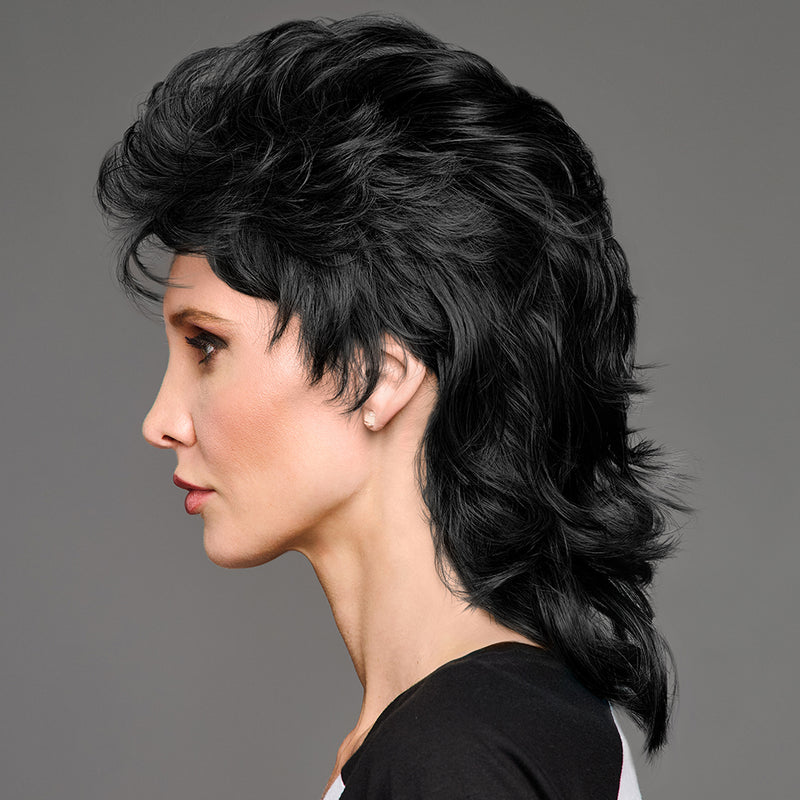 SPIRIT WEAR MVP MULLET WIG IN COLOR BLACK