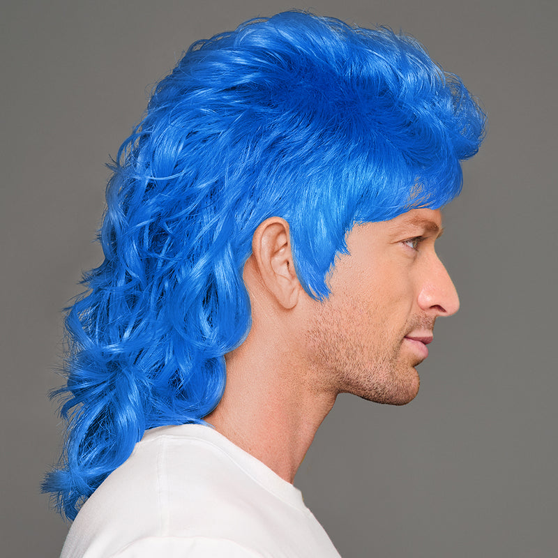 SPIRIT WEAR MVP MULLET WIG IN COLOR BLUE 2386