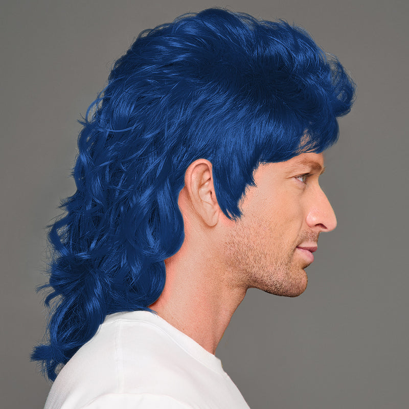 SPIRIT WEAR MVP MULLET WIG IN COLOR BLUE 2767
