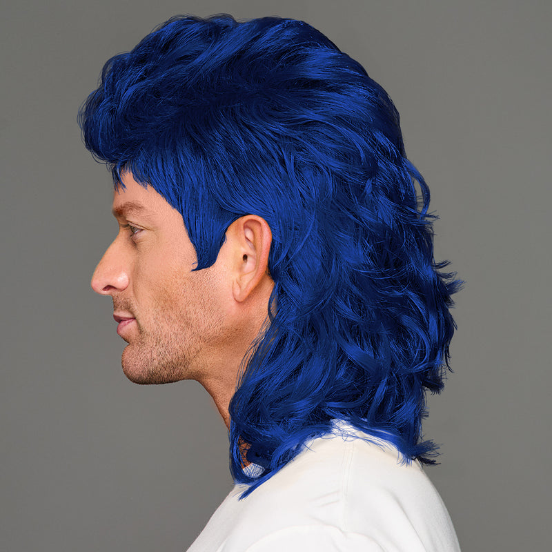 SPIRIT WEAR MVP MULLET WIG IN COLOR BLUE 281