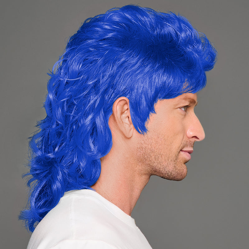SPIRIT WEAR MVP MULLET WIG IN COLOR BLUE 286