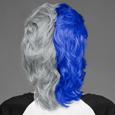 SPIRIT WEAR MVP MULLET WIG IN COLOR BLUE 286 & GRAY 429