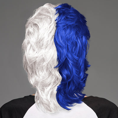 SPIRIT WEAR MVP MULLET WIG IN COLOR BLUE 286 & WHITE