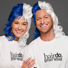SPIRIT WEAR MVP MULLET WIG IN COLOR BLUE 287 & WHITE