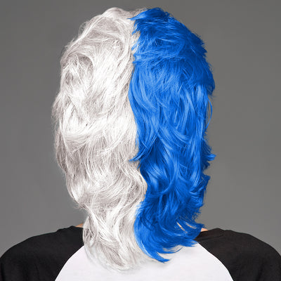 SPIRIT WEAR MVP MULLET WIG IN COLOR BLUE 2935 & WHITE