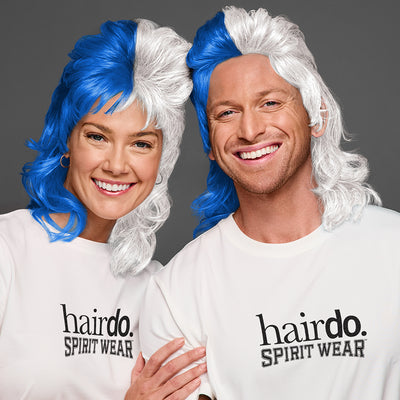 SPIRIT WEAR MVP MULLET WIG IN COLOR BLUE 2935 & WHITE
