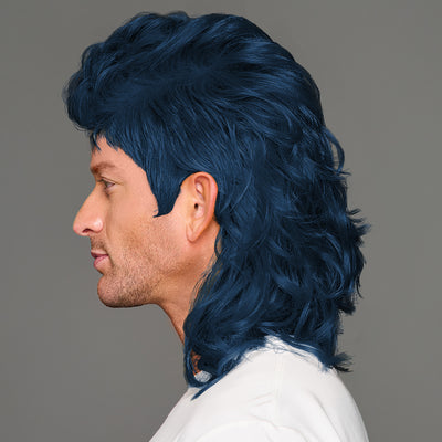 SPIRIT WEAR MVP MULLET WIG IN COLOR BLUE 296