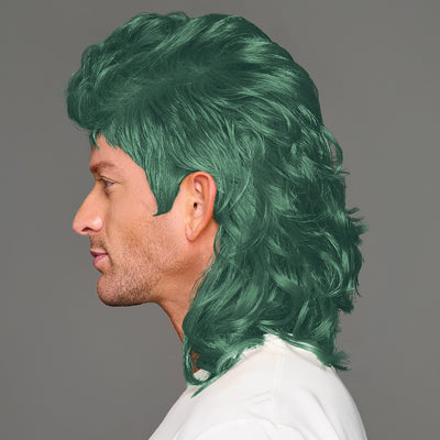 SPIRIT WEAR MVP MULLET WIG IN COLOR GREEN 3435