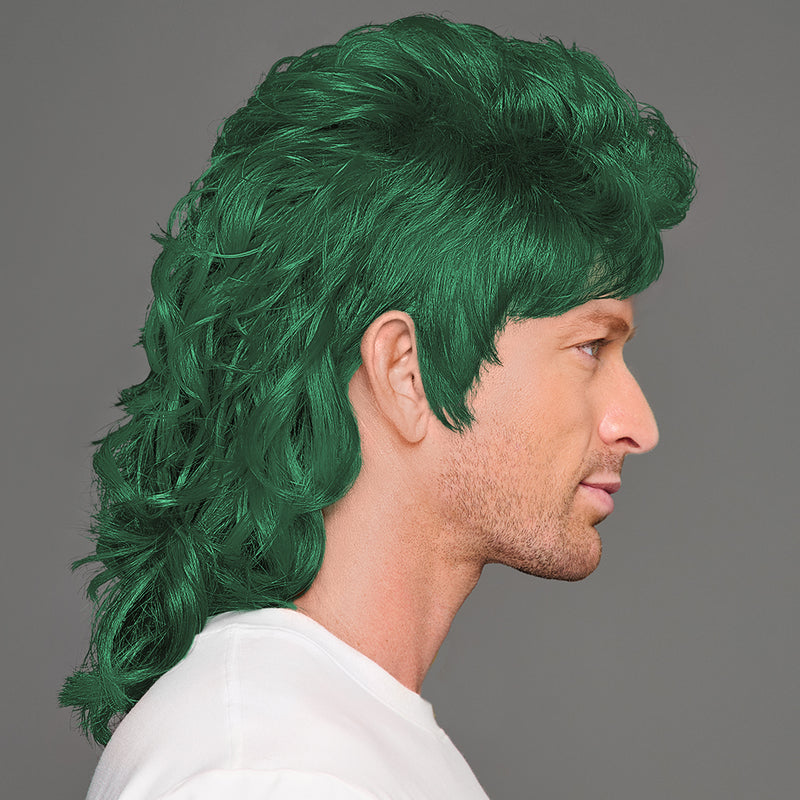 SPIRIT WEAR MVP MULLET WIG IN COLOR GREEN 3435