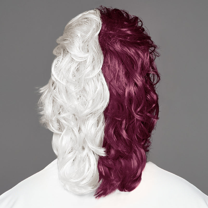 SPIRIT WEAR MVP MULLET WIG IN COLOR MAROON 505 & WHITE