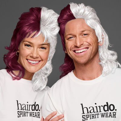 SPIRIT WEAR MVP MULLET WIG IN COLOR MAROON 505 & WHITE