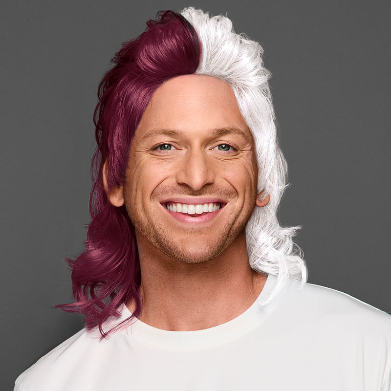 SPIRIT WEAR MVP MULLET WIG IN COLOR MAROON 505 & WHITE