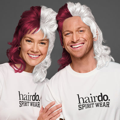 SPIRIT WEAR MVP MULLET WIG IN COLOR MAROON 7421 & WHITE
