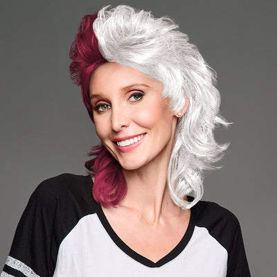SPIRIT WEAR MVP MULLET WIG IN COLOR MAROON 7421 & WHITE