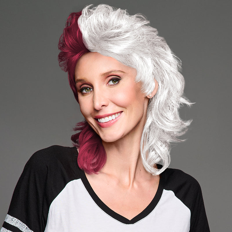 SPIRIT WEAR MVP MULLET WIG IN COLOR MAROON 7421 & WHITE