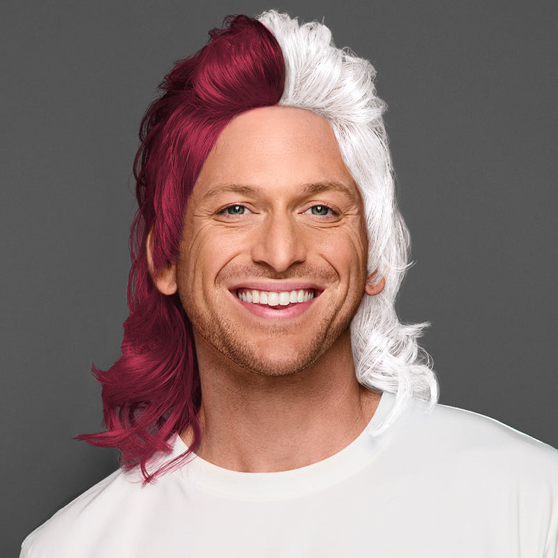 SPIRIT WEAR MVP MULLET WIG IN COLOR MAROON 7421 & WHITE