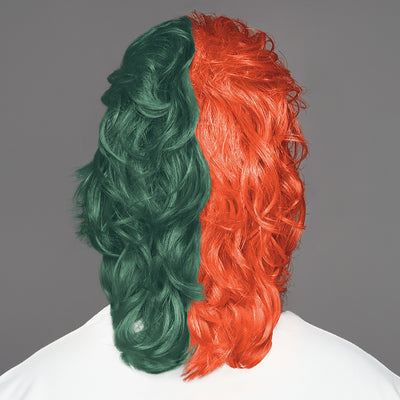 SPIRIT WEAR MVP MULLET WIG IN COLOR ORANGE 1665 & GREEN 3435