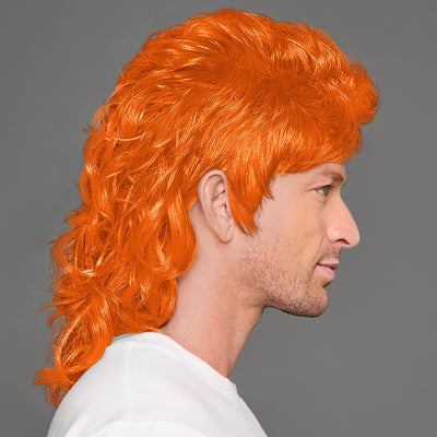 SPIRIT WEAR MVP MULLET WIG IN COLOR ORANGE 1595