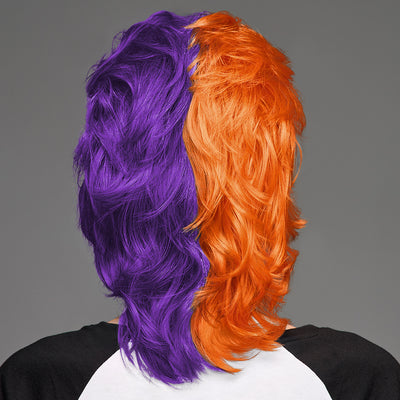 SPIRIT WEAR MVP MULLET WIG IN COLOR ORANGE 1595 & PURPLE 268