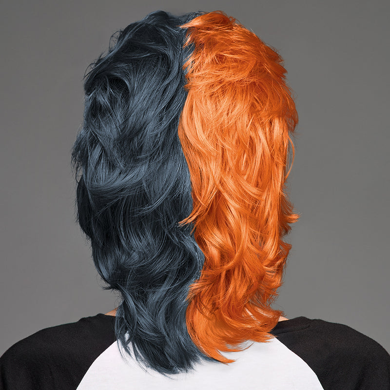SPIRIT WEAR MVP MULLET WIG IN COLOR ORANGE 159 & GRAY 432