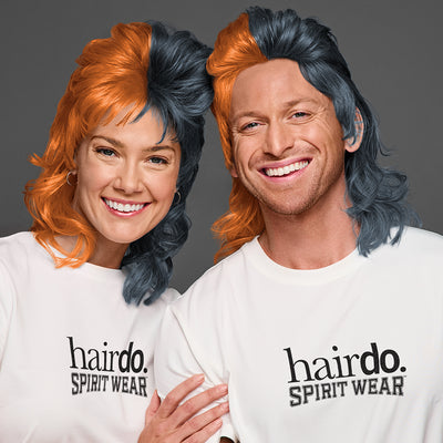 SPIRIT WEAR MVP MULLET WIG IN COLOR ORANGE 159 & GRAY 432