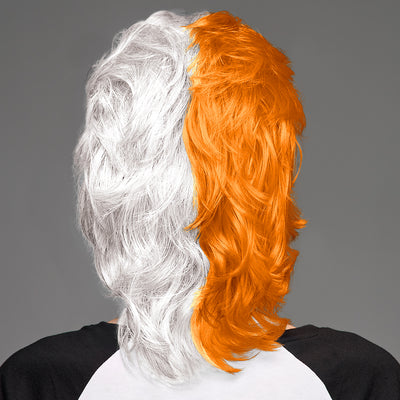 SPIRIT WEAR MVP MULLET WIG IN COLOR ORANGE 151 & WHITE