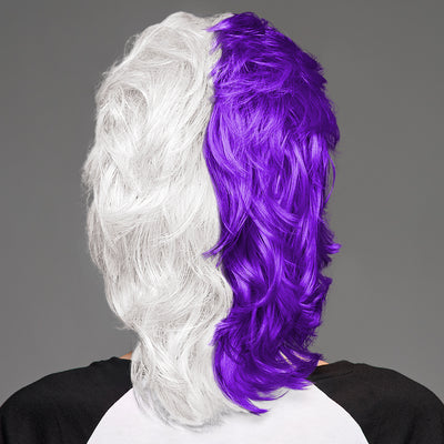 SPIRIT WEAR MVP MULLET WIG IN COLOR PURPLE 268 & WHITE