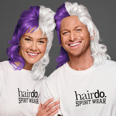 SPIRIT WEAR MVP MULLET WIG IN COLOR PURPLE 268 & WHITE