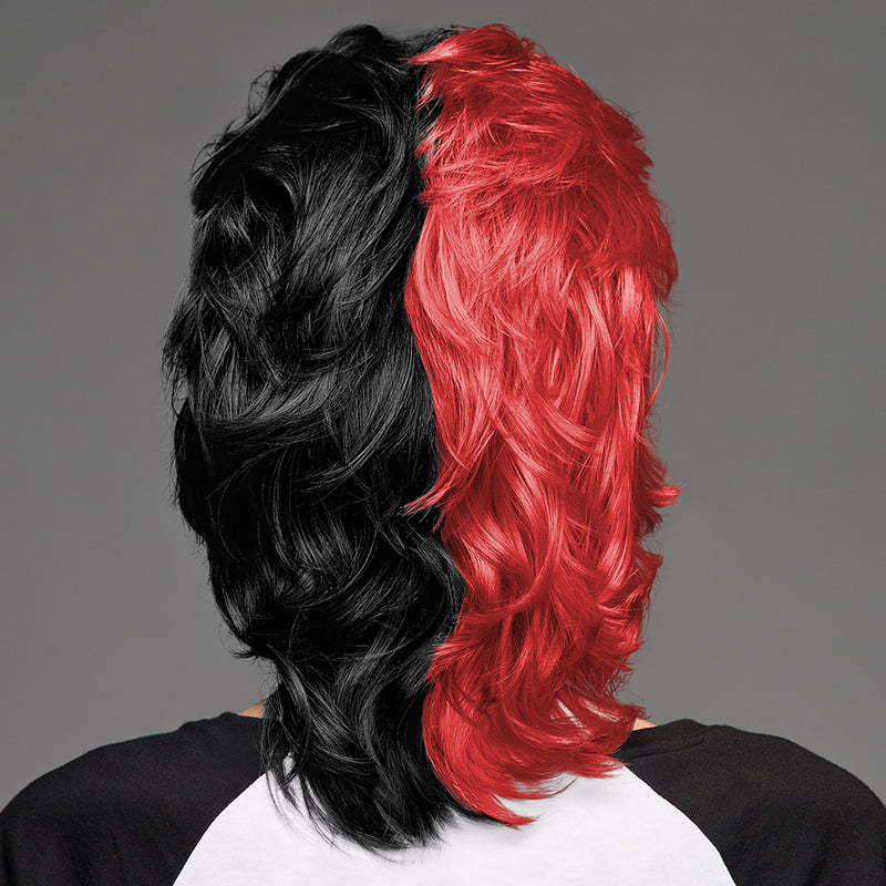 SPIRIT WEAR MVP MULLET WIG IN COLOR RED 1797 & BLACK 6C