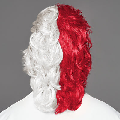 SPIRIT WEAR MVP MULLET WIG IN COLOR RED 186 & WHITE