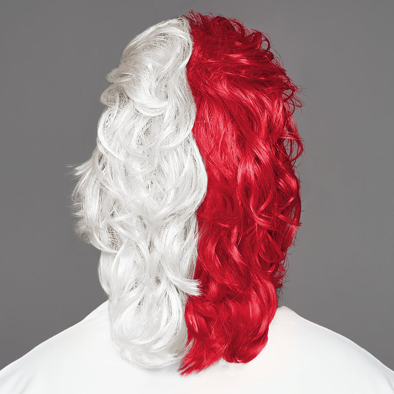 SPIRIT WEAR MVP MULLET WIG IN COLOR RED 186 & WHITE