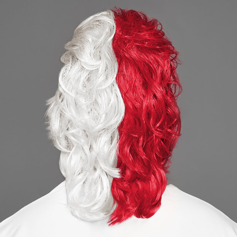 SPIRIT WEAR MVP MULLET WIG IN COLOR RED 187 & WHITE