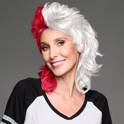 SPIRIT WEAR MVP MULLET WIG IN COLOR RED 187 & WHITE