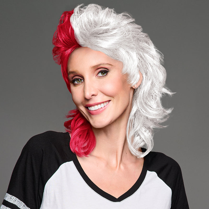 SPIRIT WEAR MVP MULLET WIG IN COLOR RED 187 & WHITE