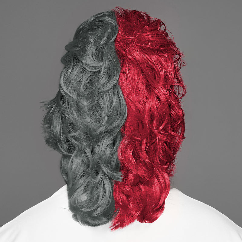 SPIRIT WEAR MVP MULLET WIG IN COLOR RED 7427 & GRAY 424