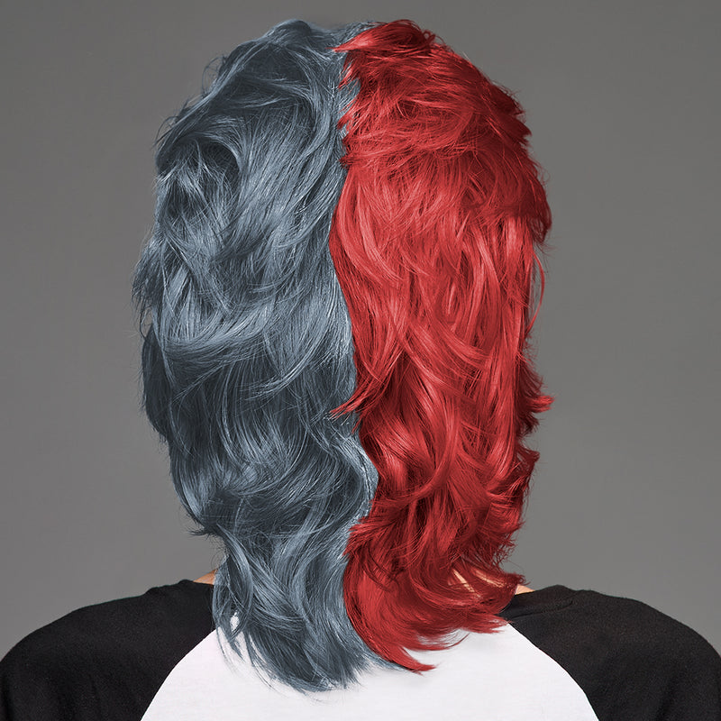 SPIRIT WEAR MVP MULLET WIG IN COLOR RED 7622 & GRAY 431
